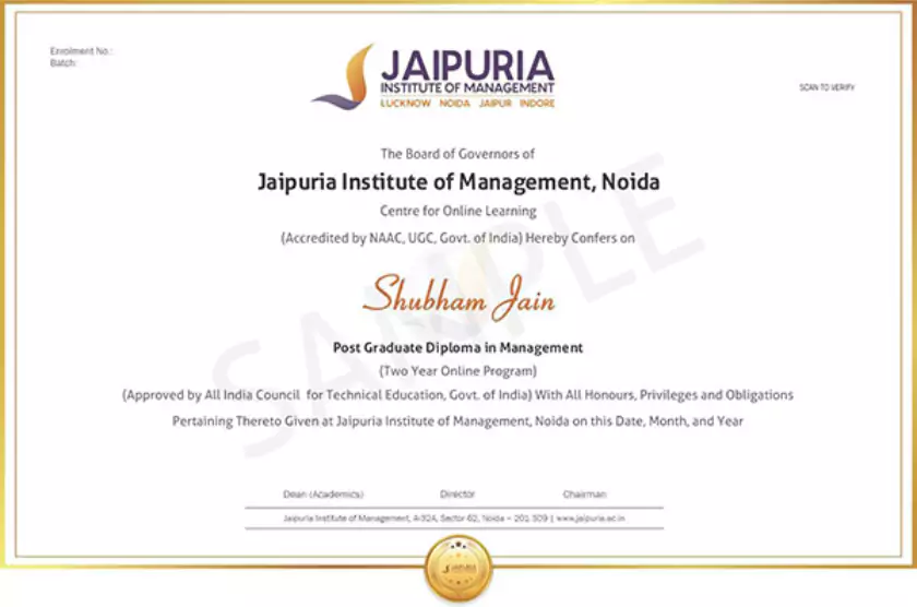 jaipura online degree sample