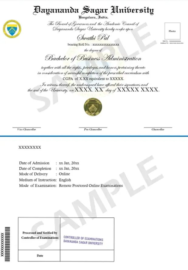 DSU ONLINE SAMPLE DEGREE