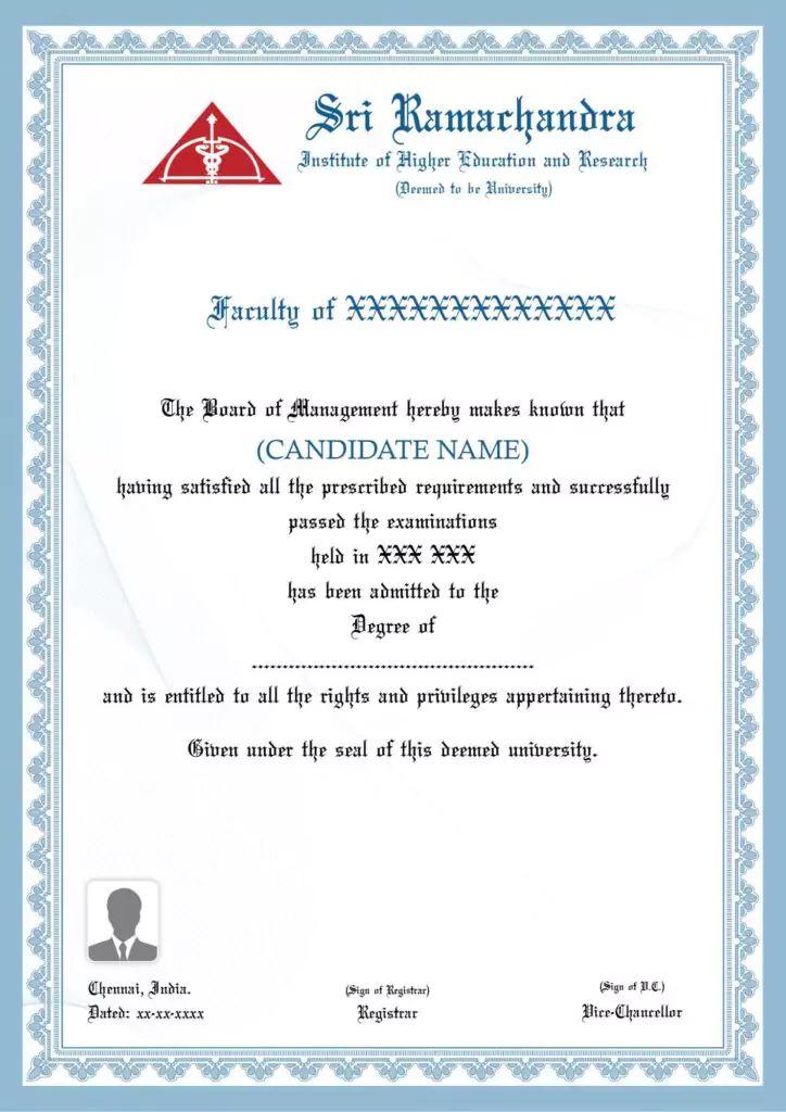Shri Ramachandra sapme degree